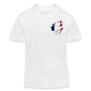 drapeau français france - Polo enfant bio Stanley/Stella - blanc - Devant