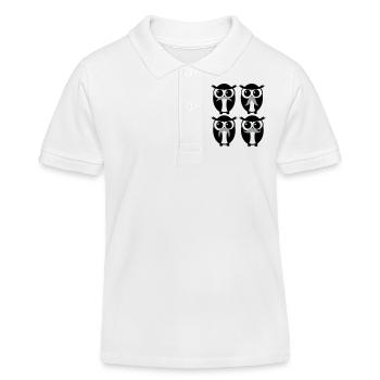 moustache owl - Polo enfant bio Stanley/Stella - blanc - Devant