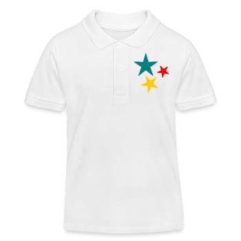 ETOILE. STAR. ETOILES. FÊTE. ANNIVERSAIRE. NOËL - Polo enfant bio Stanley/Stella - blanc - Devant