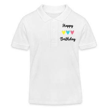 ALLES GUTE ZUM GEBURTSTAG!. ALLES GUTE ZUM GEBURTSTAG!. JAHRESTAG. - Kinder Organic Poloshirt Mini Sprinter von Stanley/Stella - Weiß - Vorne