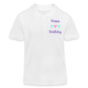 ALLES GUTE ZUM GEBURTSTAG!. ALLES GUTE ZUM GEBURTSTAG!. JAHRESTAG. - Kinder Organic Poloshirt Mini Sprinter von Stanley/Stella - Weiß - Vorne