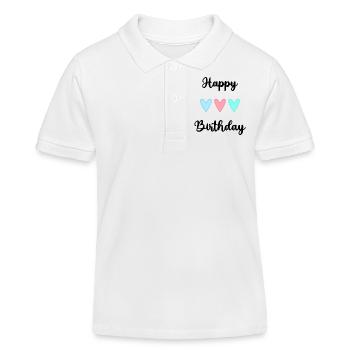ALLES GUTE ZUM GEBURTSTAG!. ALLES GUTE ZUM GEBURTSTAG!. JAHRESTAG. - Kinder Organic Poloshirt Mini Sprinter von Stanley/Stella - Weiß - Vorne