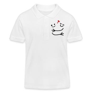 Un câlin amoureux -idée cadeau saint Valentin - Polo enfant bio Stanley/Stella - blanc - Devant