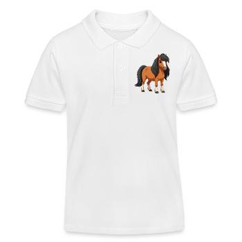 Shetland pony reel - Kids Organic Polo Shirt by Stanley/Stella - white - Front