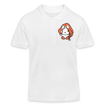 Bird Lady Woman Female Pretty Face Bow - Kids Organic Polo Shirt by Stanley/Stella - white - Front