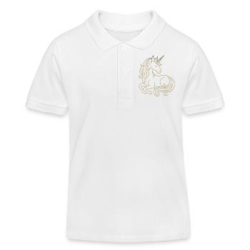 Aurum Cornu - Une noble licorne dorée - Polo enfant bio Stanley/Stella - blanc - Devant