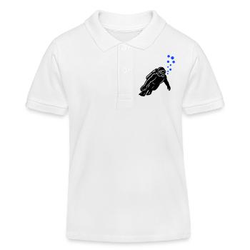 Taucher Silhouette - Kinder Organic Poloshirt Mini Sprinter von Stanley/Stella - Weiß - Vorne