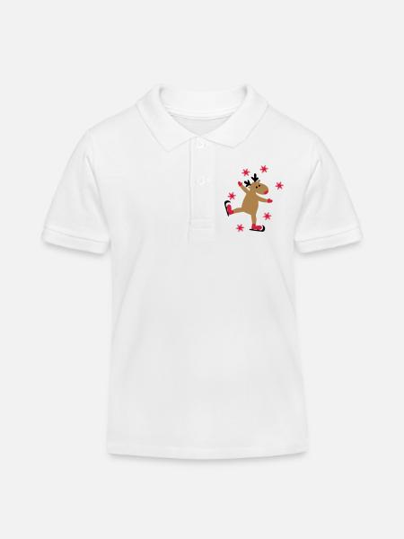 Noël - Polo enfant bio Stanley/Stella - blanc
