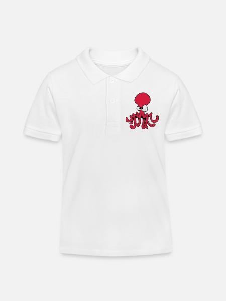 Poulpe - Pieuvre - Polo enfant bio Stanley/Stella - blanc