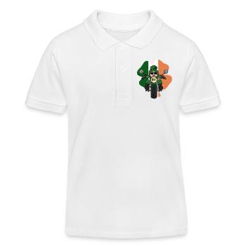 Leprechaun-Motorrad - Kinder Organic Poloshirt Mini Sprinter von Stanley/Stella - Weiß - Vorne