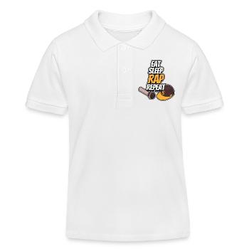 Essen - Schlafen - Rappen - Wiederholen - Kinder Organic Poloshirt Mini Sprinter von Stanley/Stella - Weiß - Vorne