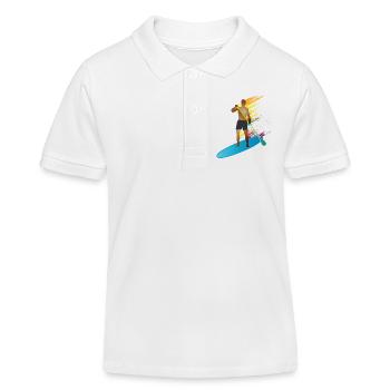 Stand up paddling - Man with paddle board - Kids Organic Polo Shirt by Stanley/Stella - white - Front