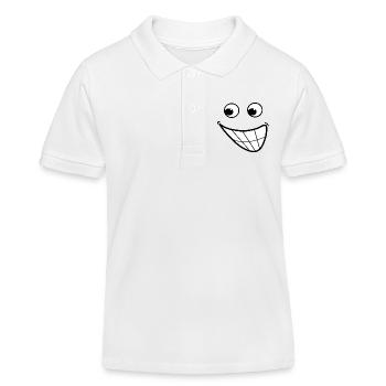 Sourire cartoon - Polo enfant bio Stanley/Stella - blanc - Devant