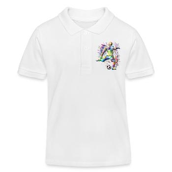 Fussballspieler - Torjäger Stürmer Fußball - Kinder Organic Poloshirt Mini Sprinter von Stanley/Stella - Weiß - Vorne