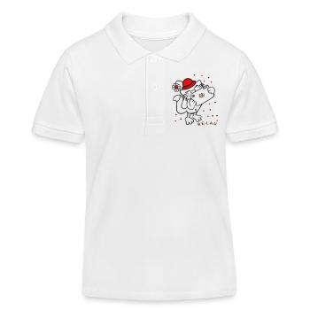 Cat celebrates carnival - Kids Organic Polo Shirt by Stanley/Stella - white - Front
