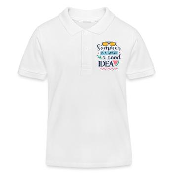 Sommer ist immer eine gute Idee - Kinder Organic Poloshirt Mini Sprinter von Stanley/Stella - Weiß - Vorne