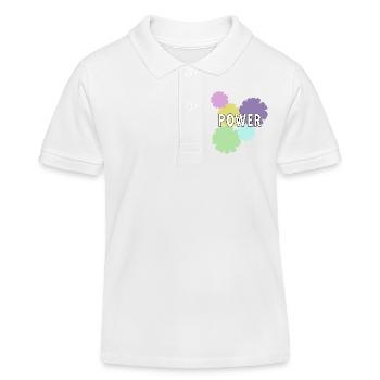 Mama Flower Power - Polo enfant bio Stanley/Stella - blanc - Devant