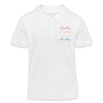 Trail running retro heartbeat jogging mountain run - Polo enfant bio Stanley/Stella - blanc - Devant