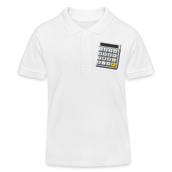 Karneval Kostüm Taschenrechner Mathe Lehrer  - Kinder Organic Poloshirt Mini Sprinter von Stanley/Stella - Weiß - Vorne