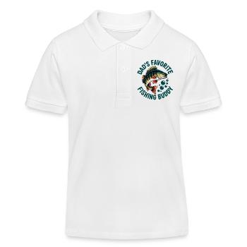 Angeln mit Papa - Kinder Organic Poloshirt Mini Sprinter von Stanley/Stella - Weiß - Vorne