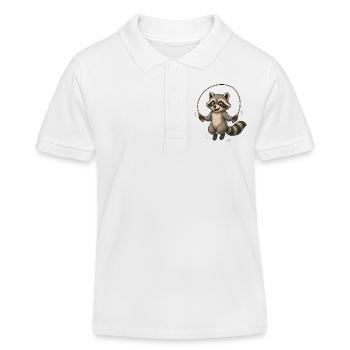 Motif sportif de dessins animés à la corde laveur - Polo enfant bio Stanley/Stella - blanc - Devant