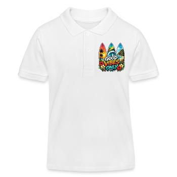 Surf Sun Repead, Aloha Vibes - Kinder Organic Poloshirt Mini Sprinter von Stanley/Stella - Weiß - Vorne