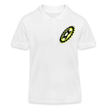 Fahrrad Kettenblatt Grafik - Kinder Organic Poloshirt Mini Sprinter von Stanley/Stella - Weiß - Vorne