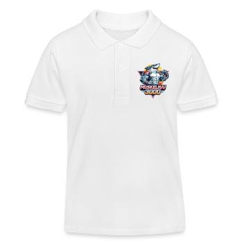 Muscle Shark 3000 – Retro 80s Shark - Kids Organic Polo Shirt by Stanley/Stella - white - Front