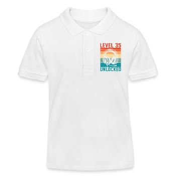 35. Geburtstag Level 35 unlocked - Kinder Organic Poloshirt Mini Sprinter von Stanley/Stella - Weiß - Vorne