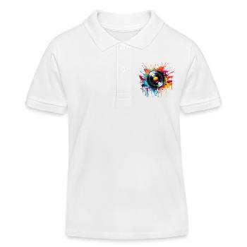 Vinyl Platte Retro Vintage 80er 90er Geschenk - Kinder Organic Poloshirt Mini Sprinter von Stanley/Stella - Weiß - Vorne