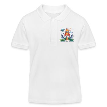 Space Rocket - Kids Organic Polo Shirt by Stanley/Stella - white - Front