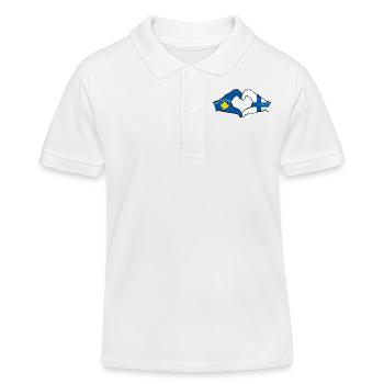 Kosovo Finlande drapeau mains forme de coeur utilisé - Polo enfant bio Stanley/Stella - blanc - Devant