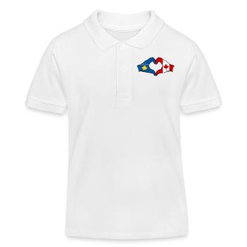 Kosovo Canada Drapeau Mains Coeur Forme - Polo enfant bio Stanley/Stella - blanc - Devant