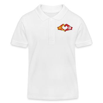 Macédoine Tunisie Drapeau Mains Coeur Forme - Polo enfant bio Stanley/Stella - blanc - Devant