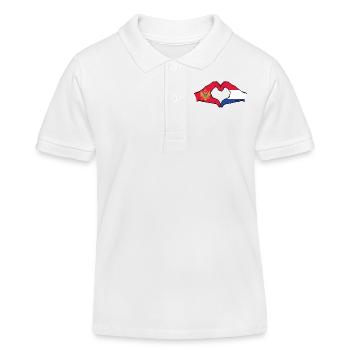 Monténégro Hollande Drapeau Mains Coeur - Polo enfant bio Stanley/Stella - blanc - Devant