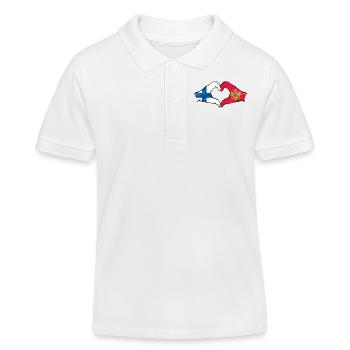 Finland Montenegro Flag Hands Heart Shape - Kids Organic Polo Shirt by Stanley/Stella - white - Front