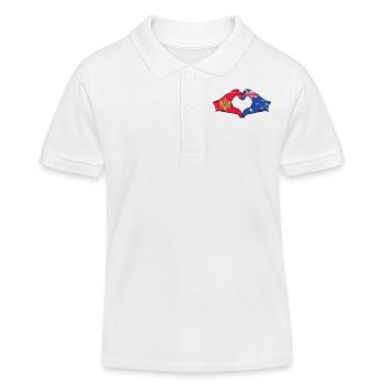 Monténégro Australie drapeau mains forme de coeur utilisé - Polo enfant bio Stanley/Stella - blanc - Devant
