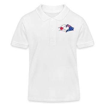 Japan Australia Flag Hands Heart Shape Used - Kids Organic Polo Shirt by Stanley/Stella - white - Front