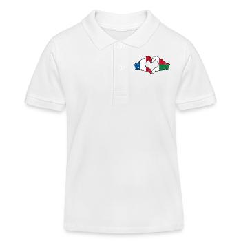 France Madagascar Drapeau Mains Coeur Forme Utilisé - Polo enfant bio Stanley/Stella - blanc - Devant