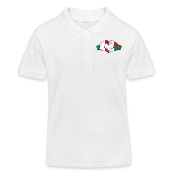 Italie Madagascar Drapeau Mains Coeur Forme Utilisé - Polo enfant bio Stanley/Stella - blanc - Devant