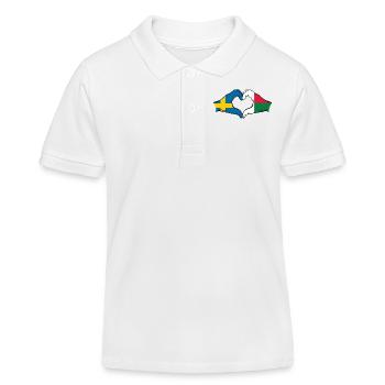 Suède Madagascar Drapeau Mains Coeur Forme - Polo enfant bio Stanley/Stella - blanc - Devant