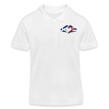 Schottland Kuba Hände Herzform - Kinder Organic Poloshirt Mini Sprinter von Stanley/Stella - Weiß - Vorne
