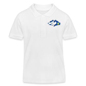 Écosse kosovo mains forme de coeur utilisé - Polo enfant bio Stanley/Stella - blanc - Devant