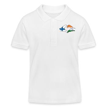 Finlande Inde mains forme de coeur utilisé - Polo enfant bio Stanley/Stella - blanc - Devant