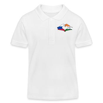 Russland Indien Hände Herzform - Kinder Organic Poloshirt Mini Sprinter von Stanley/Stella - Weiß - Vorne