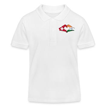 Suisse Inde mains en forme de cœur - Polo enfant bio Stanley/Stella - blanc - Devant