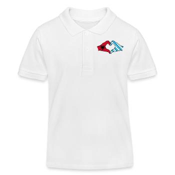 Albanie Bavière Drapeau Mains Coeur Forme - Polo enfant bio Stanley/Stella - blanc - Devant