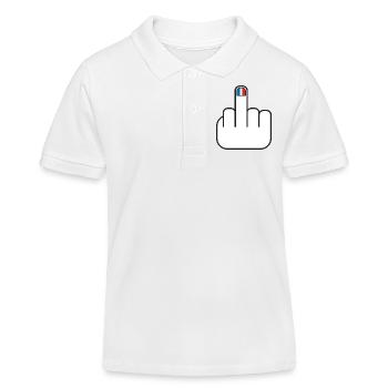 French manucure doigt d'honneur bleu blanc rouge - Polo enfant bio Stanley/Stella - blanc - Devant