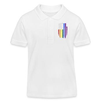 Gay Gay Lesbienne Gay Pride cadeau - Polo enfant bio Stanley/Stella - blanc - Devant