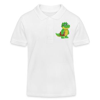 Lire Alligator Schnappi - Polo enfant bio Stanley/Stella - blanc - Devant